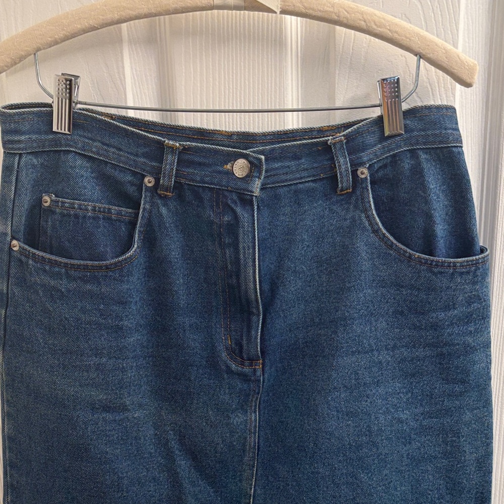 Vintage Classic Bill Blass Blue Denim Skirt - Casual Women's Denim Mini -10 - Picture 2 of 14